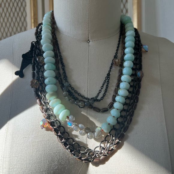 Stunning Hand Crafted Multi-Layer Statement Necklace - Picture 12 of 12
